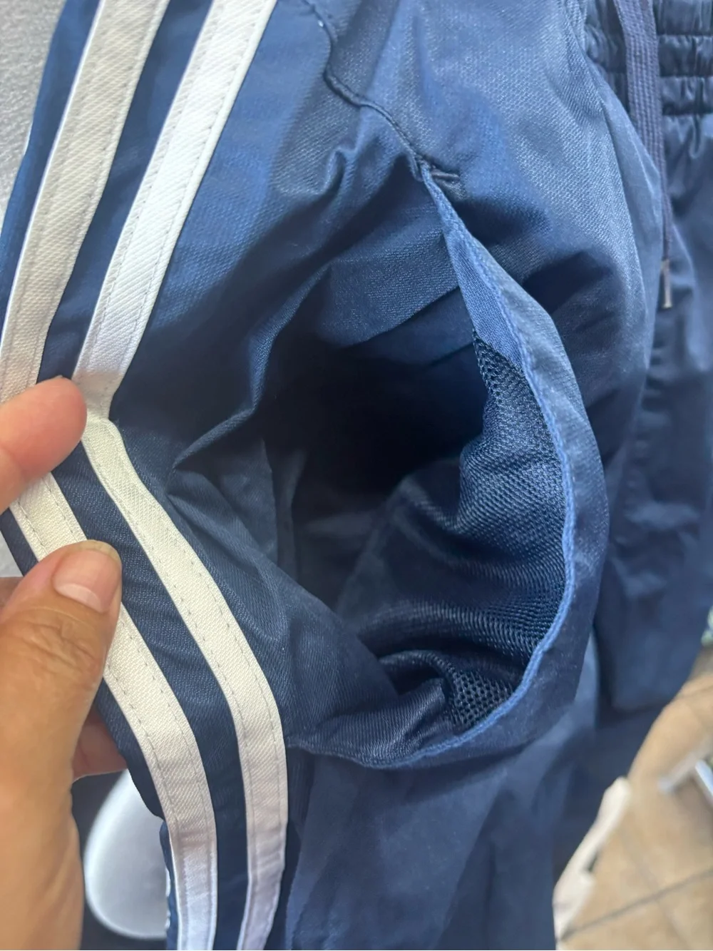 Vintage,adidas Navy Blue Kids Track Pants with White Stripes
